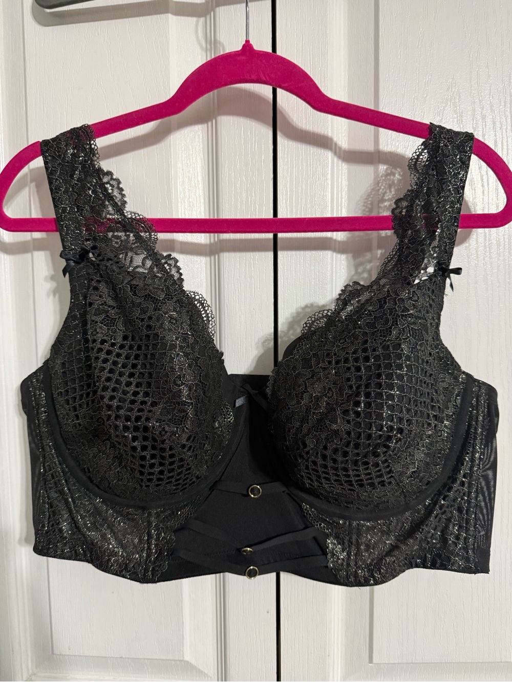 🖤 Glam Black & Gold Lingerie Set – Bra & Thong 🖤